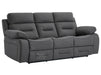 3 Seater Electric Recliner Sofa in Grey Velvet Fabric With USB, Drop Down Table & Cup Holders - Foster