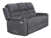 3+1 Electric Recliner Sofa Set in. Cinema Seat in Dark Grey Woven Fabric. 2 Piece Cinema Sofa with LED Cup Holders & Storage - Lawson