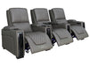 3 Seater Electric Recliner Sofa & Cinema Seats Smart Cinema Sofa With Power Lumbar Support & Console in Grey Real Leather - Assisi