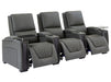 3 2 Electric Recliner Sofa Set in Grey Real Leather 2 Piece Cinema Sofa with USB Ports, Chilled Cupholders & Storage Boxes - Assisi