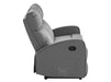 3 2 Recliner Sofa Set. 2 Piece Recliner Sofa Package Suite in Grey Leather with Drop-Down Table & Drink Holders- Parma