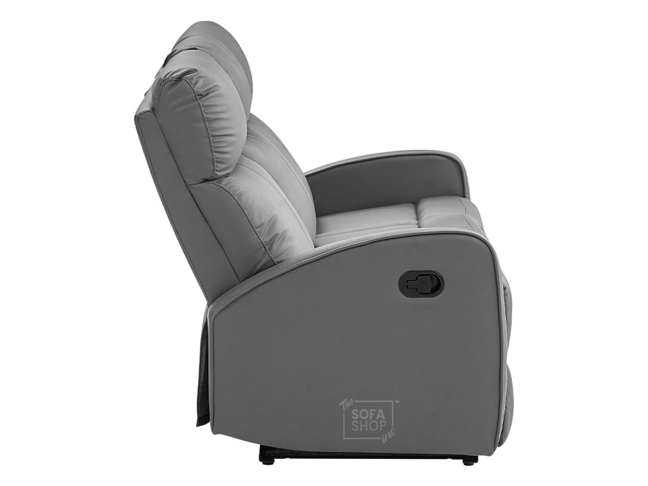 Grey Leather Recliner Chair - Parma