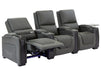 3+1 Seater Electric Recliner Sofa Set & Cinema Seats in Grey Real Leather With Chilled Cuphoders & Power Headrests - Assisi