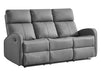 3 2 Recliner Sofa Set. 2 Piece Recliner Sofa Package Suite in Grey Leather with Drop-Down Table & Drink Holders- Parma