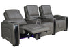 3 Seater Electric Recliner Sofa & Cinema Seats Smart Cinema Sofa With Power Lumbar Support & Console in Grey Real Leather - Assisi