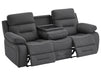 3+1 Recliner Sofa Set inc. Chair in Grey Velvet With Drop-Down Table & Cup Holders & USB Ports - 2 Piece Foster Power Sofa Set