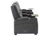 3+1 Seater Electric Recliner Sofa Set & Cinema Seats in Grey Real Leather With Chilled Cuphoders & Power Headrests - Assisi