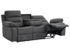 3+1 Recliner Sofa Set inc. Chair in Grey Velvet With Drop-Down Table & Cup Holders & USB Ports - 2 Piece Foster Power Sofa Set