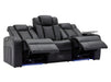 3+1 Electric Recliner Sofa Set and Cinema Sofa Seats Package in Black Real Leather. Suite with USB, Storage, and Charger - Capri