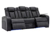 3 Seater Power Recliner Sofa in Leather Aire with USB & Wireless Charging for Convenience, Cupholders & Massage for Ultimate Relaxation | Black Leather | Capri| The Sofa Shop