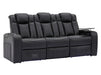 3 2 Electric Recliner Sofa Set with USB Ports, Drink Holders & Storage Boxes - Black Real Leather 2 Piece Cinema Sofa - Capri