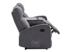 3+2 Recliner Sofa Set. 2 Piece Recliner Sofa Package Suite in Dark Grey Fabric with Drop-Down Table & Drink Holders - Parma