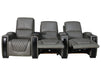 3 Seater Electric Recliner Sofa & Cinema Seats Smart Cinema Sofa With Power Lumbar Support & Console in Grey Real Leather - Assisi