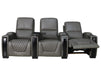 3 Seater Electric Recliner Sofa & Cinema Seats Smart Cinema Sofa With Power Lumbar Support & Console in Grey Real Leather - Assisi