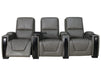 3 Seater Electric Recliner Sofa & Cinema Seats Smart Cinema Sofa With Power Lumbar Support & Console in Grey Real Leather - Assisi