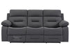 3 Seater Electric Recliner Sofa in Grey Velvet Fabric With USB, Drop Down Table & Cup Holders - Foster