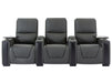 3 2 Electric Recliner Sofa Set in Grey Real Leather 2 Piece Cinema Sofa with USB Ports, Chilled Cupholders & Storage Boxes - Assisi