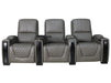 3 Seater Electric Recliner Sofa & Cinema Seats Smart Cinema Sofa With Power Lumbar Support & Console in Grey Real Leather - Assisi