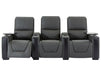 3 2 Electric Recliner Sofa Set in Grey Real Leather 2 Piece Cinema Sofa with USB Ports, Chilled Cupholders & Storage Boxes - Assisi