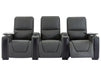 3 2 Electric Recliner Sofa Set in Grey Real Leather 2 Piece Cinema Sofa with USB Ports, Chilled Cupholders & Storage Boxes - Assisi