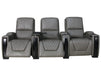 3 Seater Electric Recliner Sofa & Cinema Seats Smart Cinema Sofa With Power Lumbar Support & Console in Grey Real Leather - Assisi