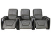 3 Seater Electric Recliner Sofa & Cinema Seats Smart Cinema Sofa With Power Lumbar Support & Console in Grey Real Leather - Assisi