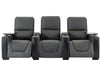 3 2 Electric Recliner Sofa Set in Grey Real Leather 2 Piece Cinema Sofa with USB Ports, Chilled Cupholders & Storage Boxes - Assisi