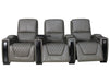 3 Seater Electric Recliner Sofa & Cinema Seats Smart Cinema Sofa With Power Lumbar Support & Console in Grey Real Leather - Assisi