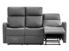 3+1 Recliner Sofa Set inc. Chair in Grey Leather Aire with Drop-Down Table & Cup Holders - 2 Piece Parma Sofa Set