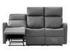 3 2 1 Recliner Sofa Set. 3 Piece Recliner Sofa Package Suite in Grey Leather with Drop-Down Table & Drink Holders- Parma