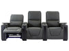 3 2 Electric Recliner Sofa Set in Grey Real Leather 2 Piece Cinema Sofa with USB Ports, Chilled Cupholders & Storage Boxes - Assisi