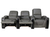 3 Seater Electric Recliner Sofa & Cinema Seats Smart Cinema Sofa With Power Lumbar Support & Console in Grey Real Leather - Assisi