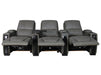 3 Seater Electric Recliner Sofa & Cinema Seats Smart Cinema Sofa With Power Lumbar Support & Console in Grey Real Leather - Assisi