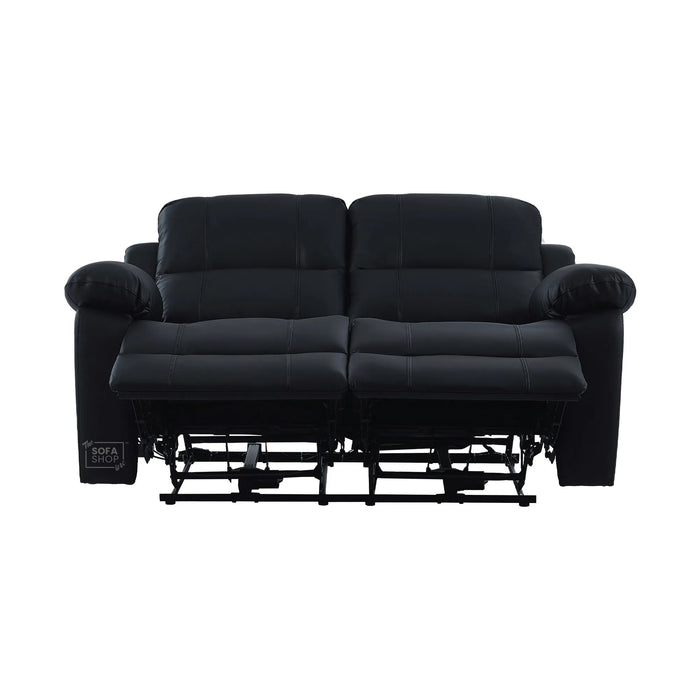 Trento 2 Seater Black Real Leather Electric Recliner Sofa | Smooth Power Recline, USB-C Charging | The Sofa Shop