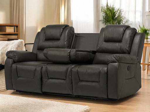 Grey Leather 3 Seater Electric Recliner Sofa | Scuffs on Corners + Scratch on Left Side and Rips on Back of Middle Backrest | Veneto | Second Hand Sofas 42