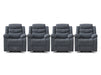 Row of 4 Manual Recliner Chairs Dark Grey Fabric - Sortino