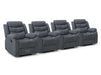 Row of 4 Manual Recliner Chairs Dark Grey Fabric - Sortino