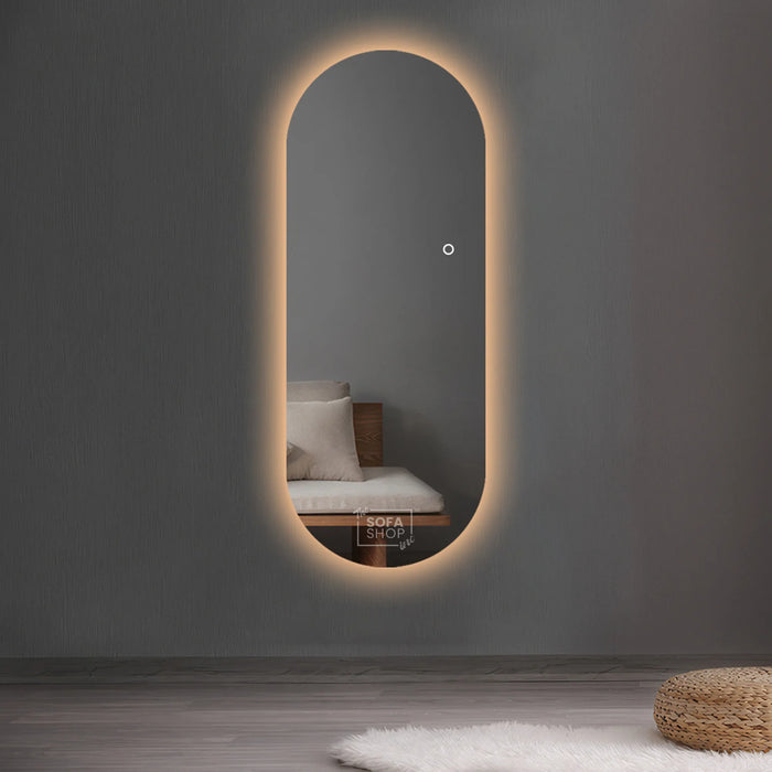 Full-Length Frameless Oval Mirror - 70x180cm