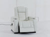 Electric Recliner Cinema Chair | Power Seat in White Real Leather with Massage + Power Headrest + Cup Holders + Storage Arms - Napoli - 29