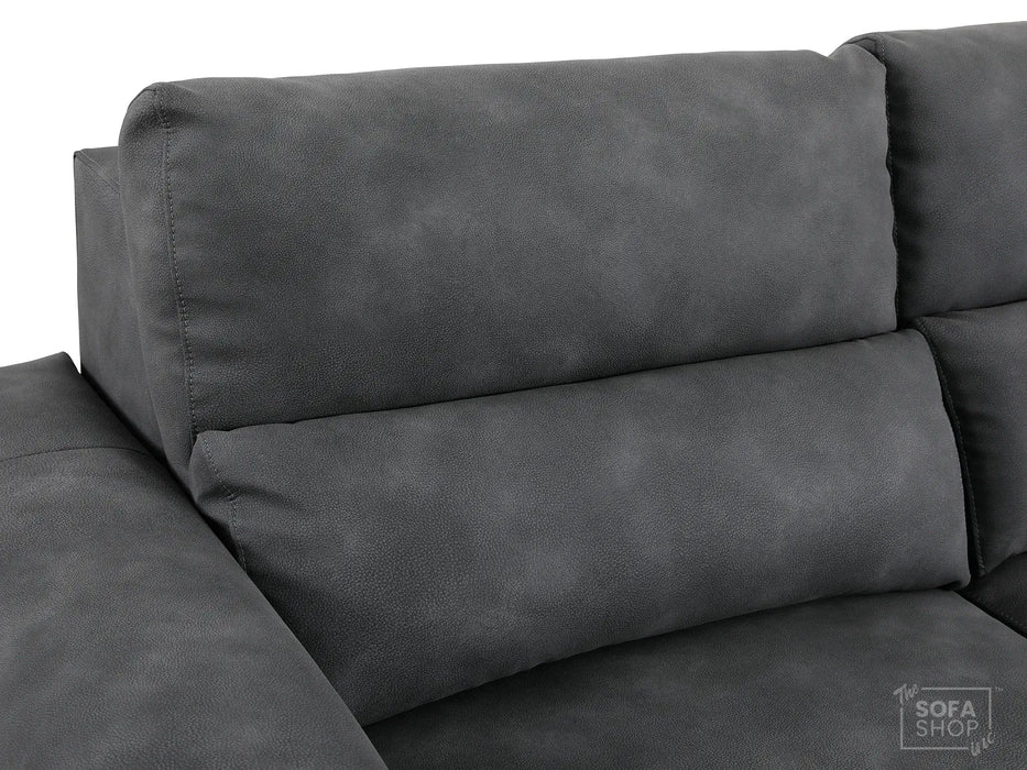 Extendable Electric Sofa - Bed in Dark Grey Resillience ِFabric | 3 Seater Hi-Tech Sliding Couch Perfect for Home Theatre Seating | USBc Ports | Murcia