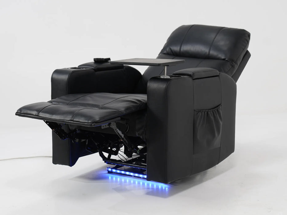 Electric Recliner Chair & Cinema Seat in Black Leather | Scuff On Back of The Backrest | Modena | Second Hand Sofas 53