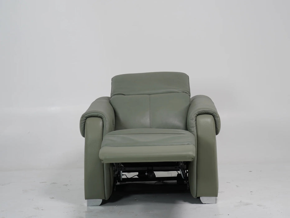 1 Seater Electric Recliner – Light Green with Adjustable Headrest & USB Ports - Turin - 10