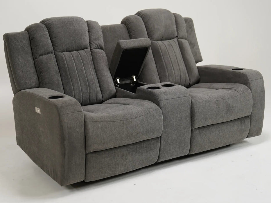 2 Seater Electric Reclining Sofa | Power Couch in Light Grey Fabric with Power Recliners, Cup Holders, USB & Storage | Capri | The Sofa Shop - 38