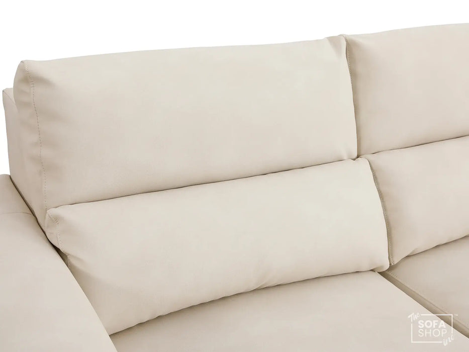 Extendable Electric Sofa - Bed in Cream Resillience Fabric | 3 Seater Smart Power Sliding Couch for Home Theatre Seating | USBc Ports | Murcia