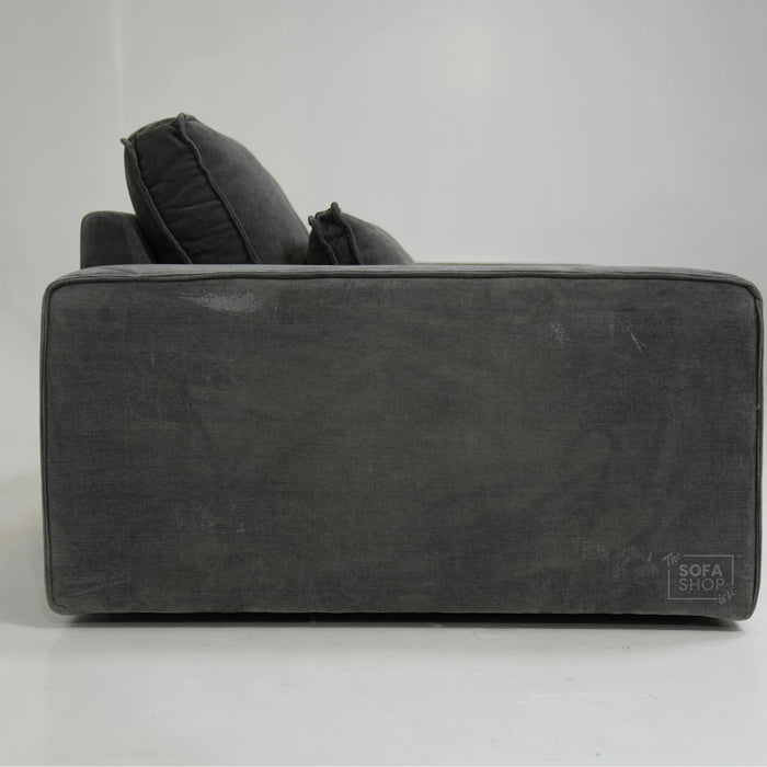 1 Seater Static Grey Fabric Sofa With Freestanding Flexibility | Tape Marks On Arms & Black Mark At Back | Vicenza | Second Hand Sofa 28