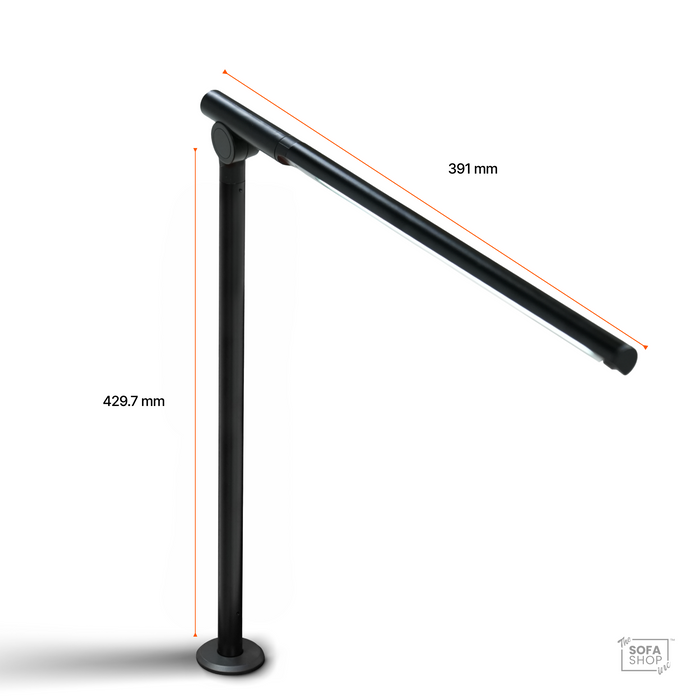 The Sofa Shop Adjustable LED Reading Lamp | Hi-Tech Touch Control Lamp With Wireless Charging + Foldable Arm | Long | Black