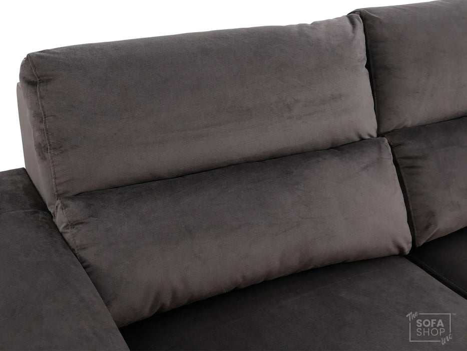 Extendable Electric Sofa - Bed in  Grey Fabric | 3 Seater Home Cinema Couch with Power Sliding Mechanism & USBc Ports | Murcia