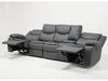 4 Seater Electric Recliner Sofa in Grey Leather | Different Colour Stitching on Left-Hand Facing and Right-Hand Facing Sides | Highgate | Second Hand Sofa 85 (New – Mismatched Stitching)