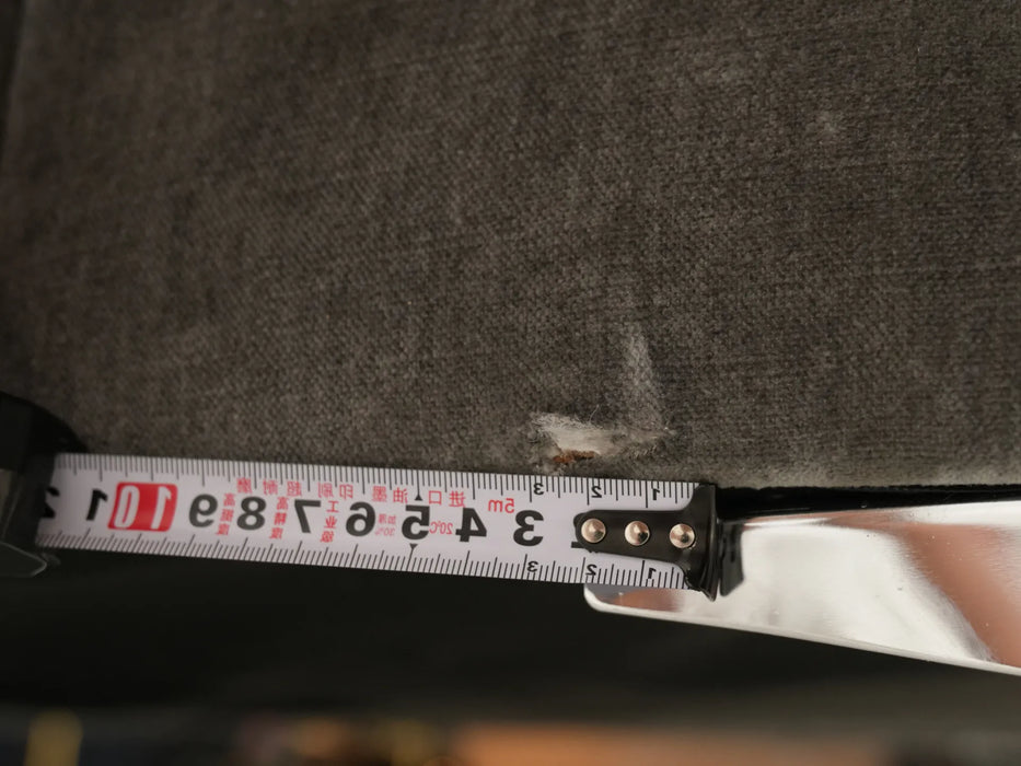 Oversized Loveseat / Armchair with Cushions in Soft Grey Chenille Fabric | Ripped on Back & Mark from Seller Tape on Front | Vicenza | Second Hand Sofas 180