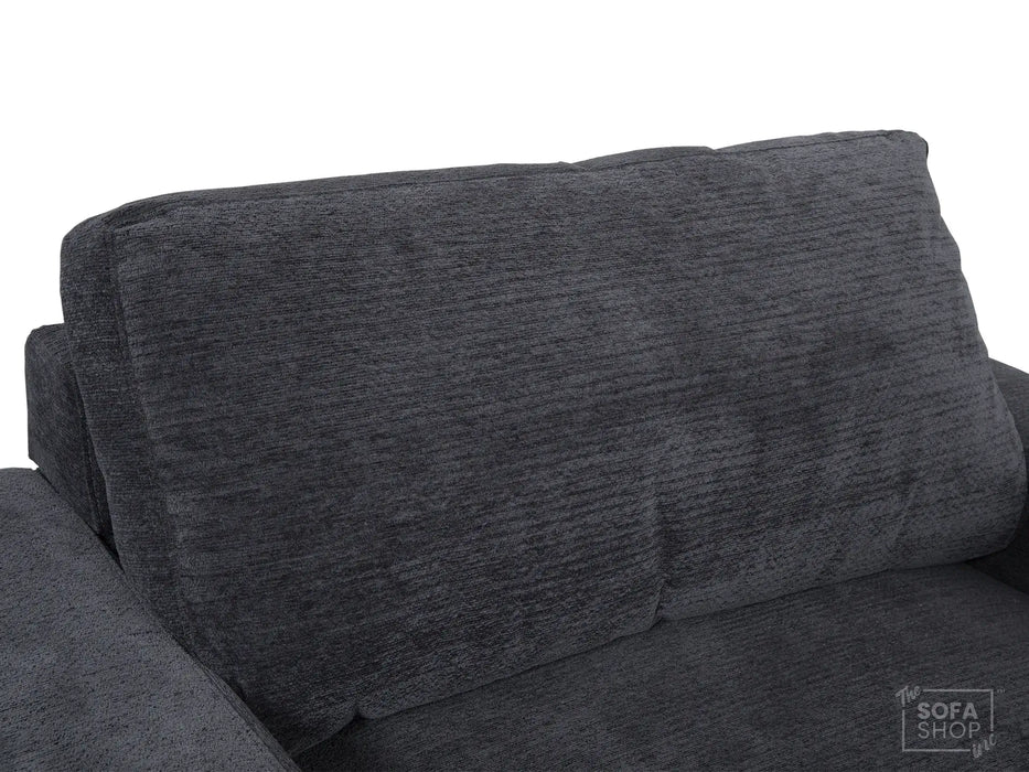 Extendable Electric Sofa Bed Chair in Grey Chenille Fabric | 1 Seater Hi-Tech Sliding Couch Perfect for Home Theatre Seating | USBc Charging Ports | Palma